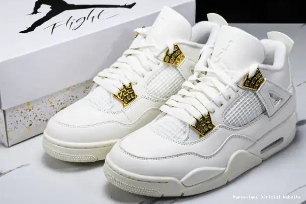 1:1 HYPE Retro 4 Jordan Gold AQ9129-170 Metallic 0223