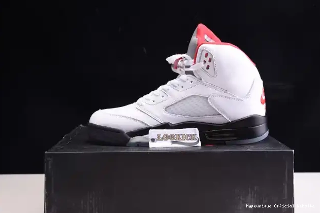 Replica HYPE 5 Jordan Fire Silver Retro DA1911-102 Air Red Tongue (2020) 0219