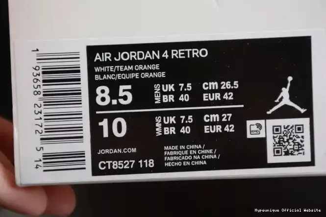 Rep HYPE Jordan Team OrangeCT8527-118 Air 4 0207