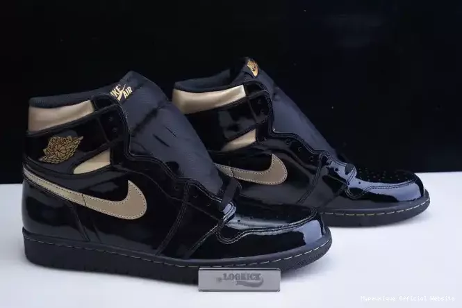 Replica HYPE 555088-032 GOLD HIGH JORDAN METALLIC RETRO (2020) AIR 1 BLACK 0207