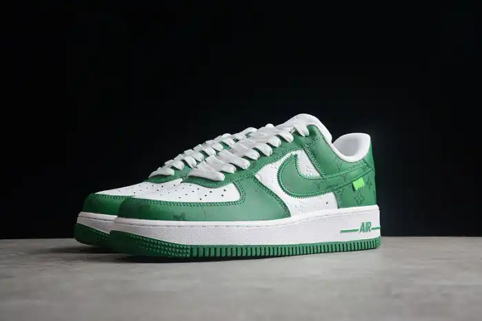 Replica HYPE Louis Vuitton Nike Air Force 1 Low By Virgil Abloh White Green MS 0232 0203