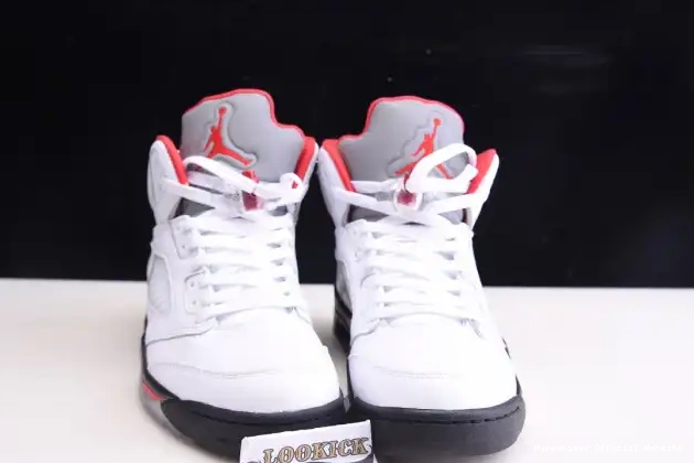 Replica HYPE 5 Jordan Fire Silver Retro DA1911-102 Air Red Tongue (2020) 0219