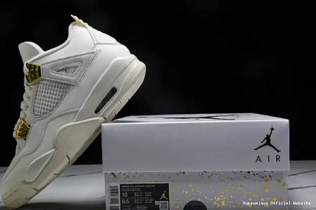 1:1 HYPE Retro 4 Jordan Gold AQ9129-170 Metallic 0223