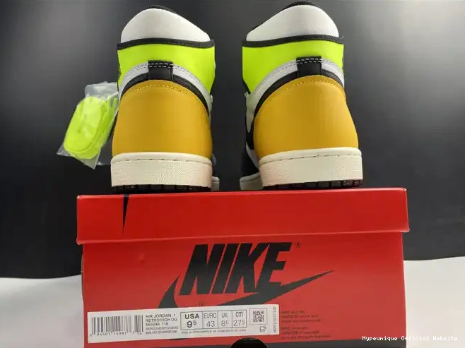 Reps HYPE HIGH 1 'VOLT 555088-118 RETRO AIR GOLD' JORDAN OG 0208