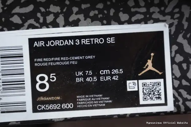 Replica HYPE Cement 3 Air Jordan Red CK5692-600 0216