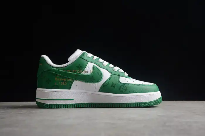 Replica HYPE Louis Vuitton Nike Air Force 1 Low By Virgil Abloh White Green MS 0232 0203