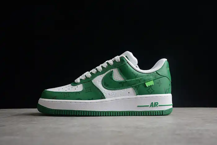 Replica HYPE Louis Vuitton Nike Air Force 1 Low By Virgil Abloh White Green MS 0232 0203