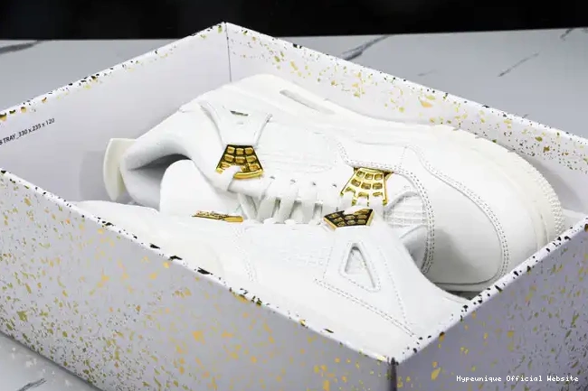 1:1 HYPE Retro 4 Jordan Gold AQ9129-170 Metallic 0223