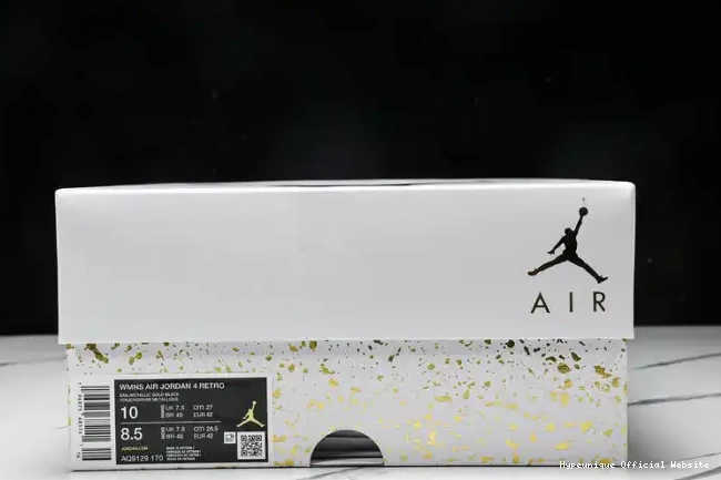 1:1 HYPE Retro 4 Jordan Gold AQ9129-170 Metallic 0223