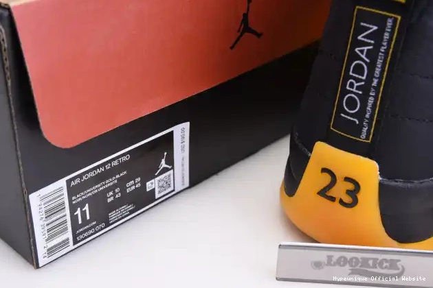 HYPE Air Retro Black 12 Jordan 130690-070 Gold University 0319